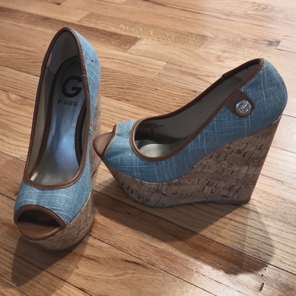 G by Guess Shoes - Guess peep toe wedge sandals 6